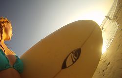 Girl Surfer in a Bikini